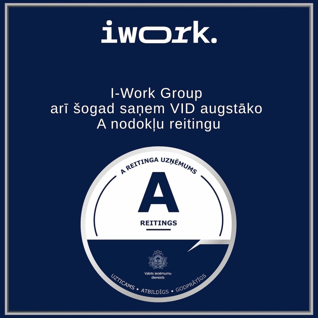 I-Work Group arī šogad saņem  A nodokļu reitingu