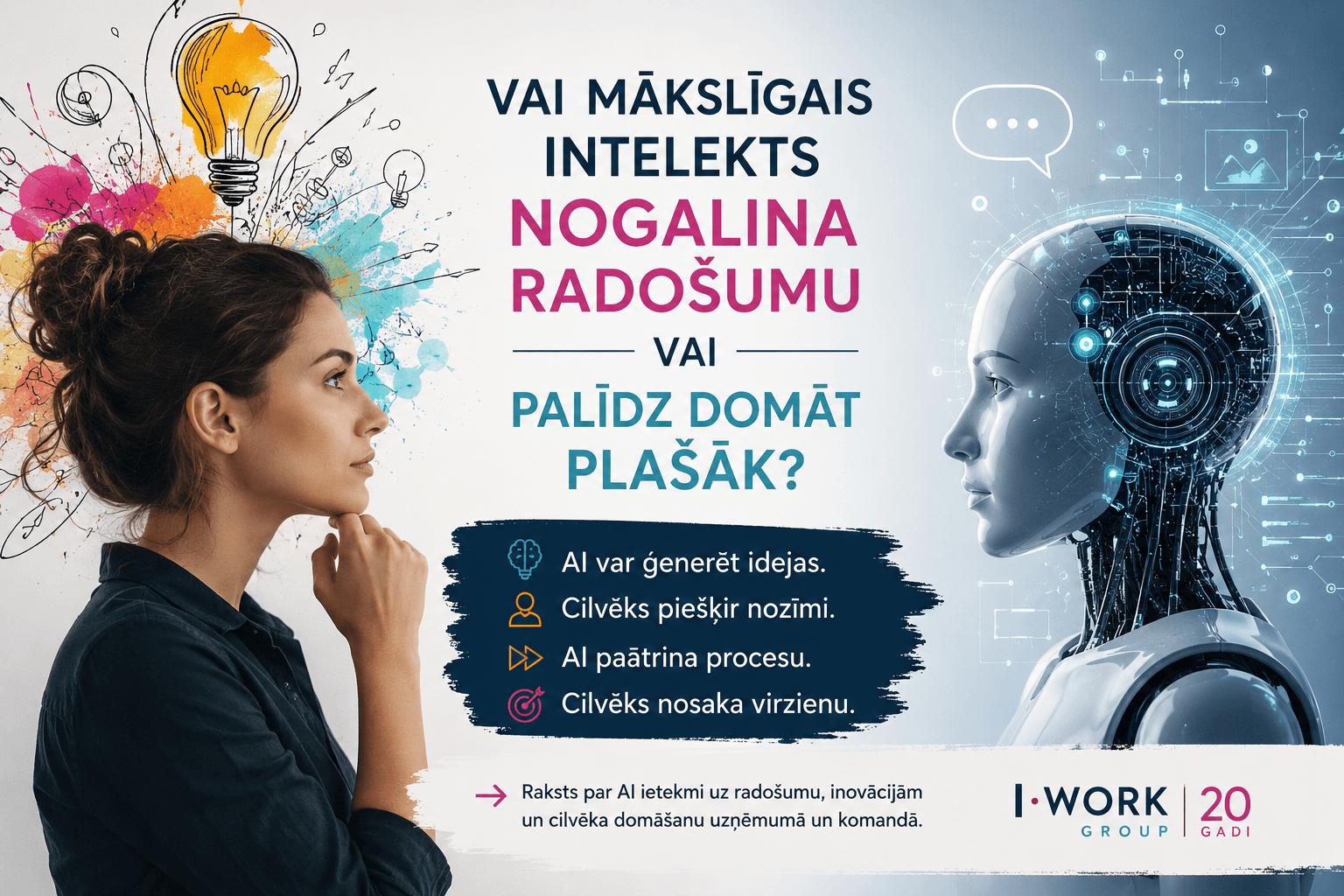 Vai mākslīgais intelekts nogalina radošumu vai palīdz domāt plašāk?